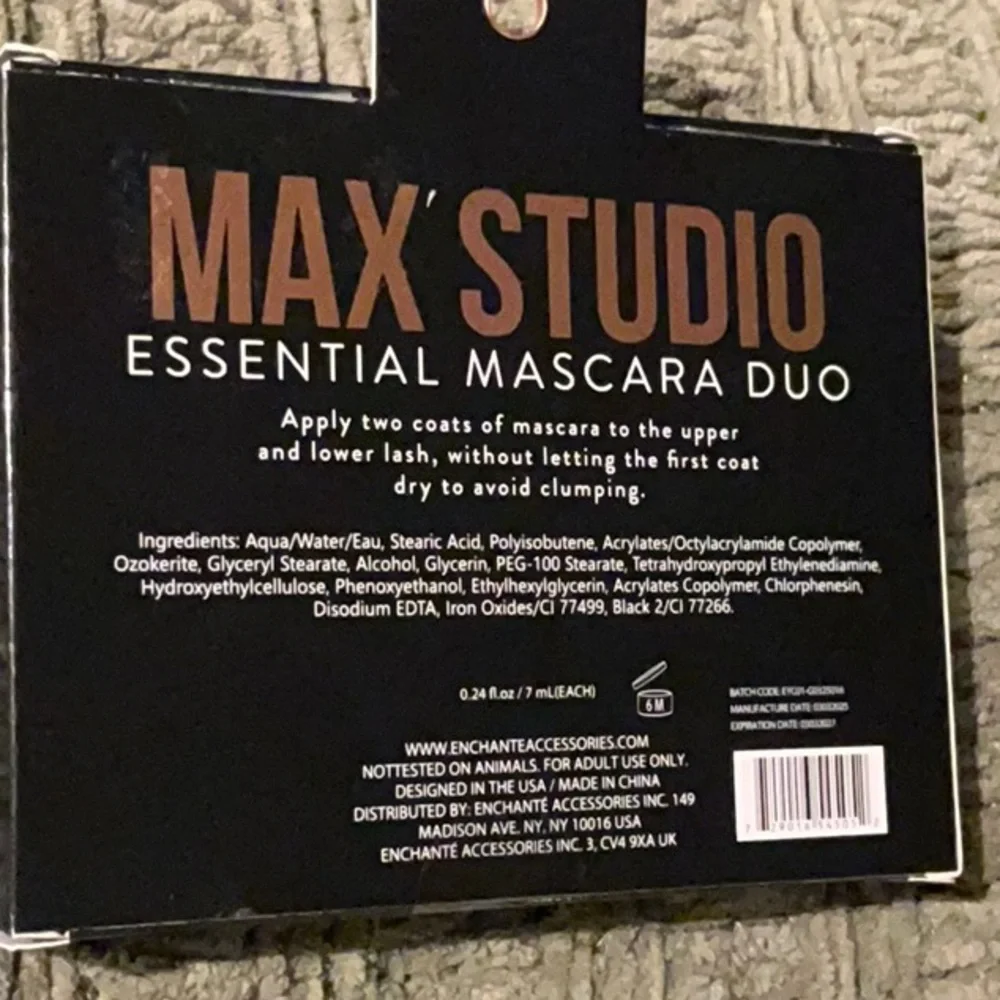 Max Studio (2) Essential Mascara Duo for Long lasting All Day Wear.